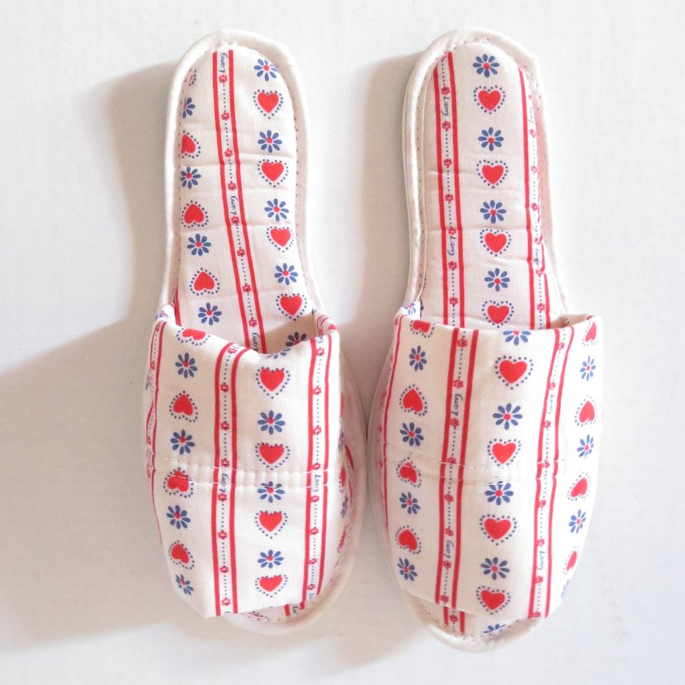 Lanz of Salzburg Heart Flower Slip on Scuff Vintage Slippers